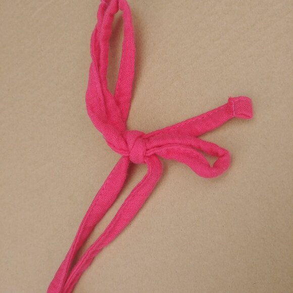 4/$20 NEW WITH TAGS 100% cotton tie shoulder spaghetti strap pink tank top blo… - Picture 2 of 8